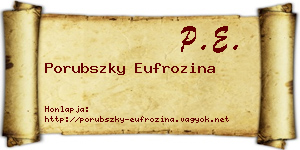 Porubszky Eufrozina névjegykártya