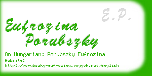 eufrozina porubszky business card
